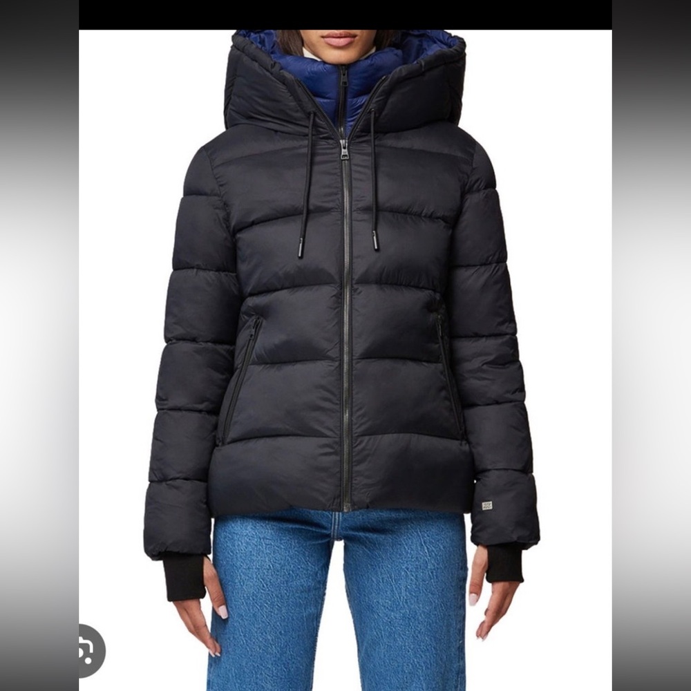 Soia & Kyo Adelita down jacket puffer blk/blk med & XL NWT